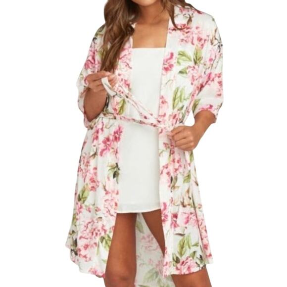 Show Me Your Mumu Brie Kimono Robe Garden Of Blooms Pink Floral OS Whimsy Fairy - Picture 12 of 12
